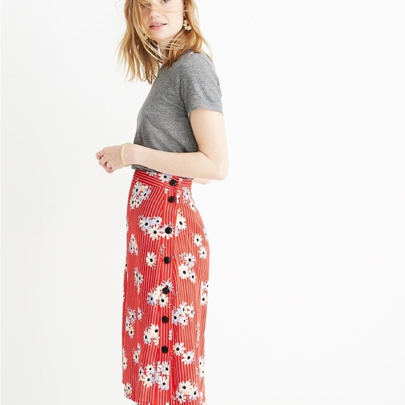 𝅺NEW Madewell Side-Button Skirt in Daisy Society Size 0 - Picture 3 of 7